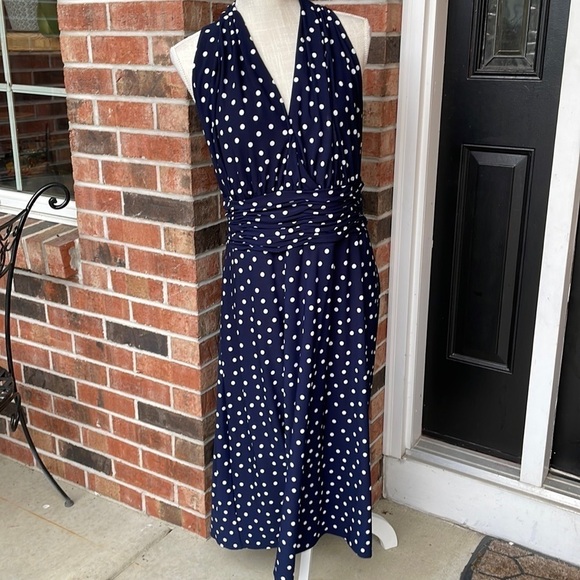 Evan-Picone Polka Dot Dress - Picture 1 of 7